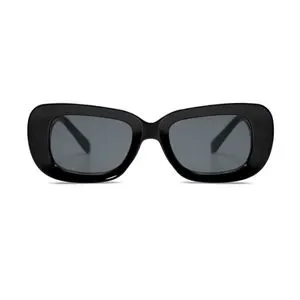 New 90\'s Thick Rectangular Sunglasses Womens Mens Concave Chunky Frame Accessories | New 9s Thick Rectangular Sunglasses Womens  main image 3
